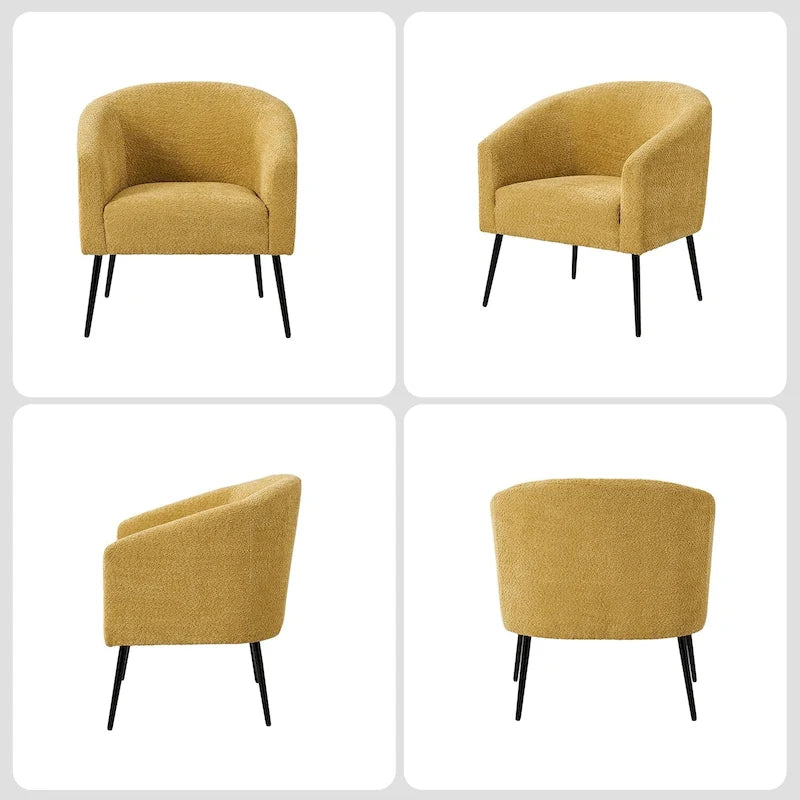 Fauteuil Hal Modern Boucle avec pieds en métal par HULALA HOME
