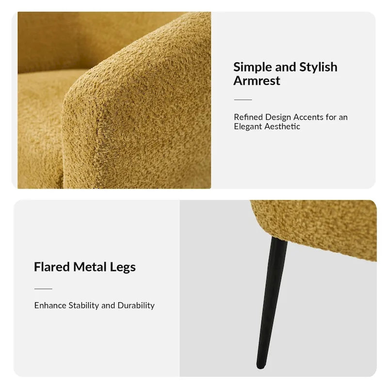 Fauteuil Hal Modern Boucle avec pieds en métal par HULALA HOME