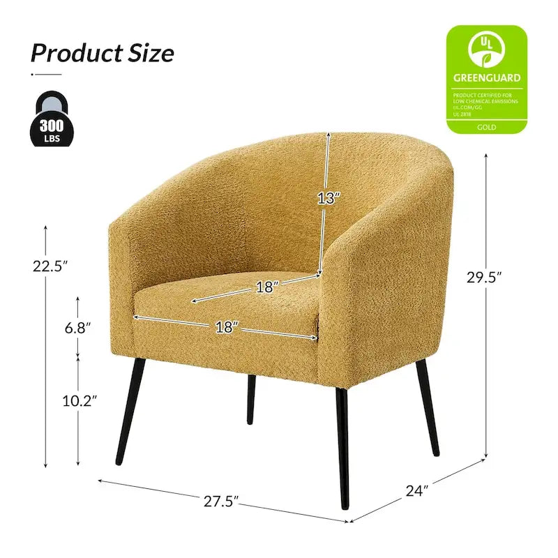 Fauteuil Hal Modern Boucle avec pieds en métal par HULALA HOME