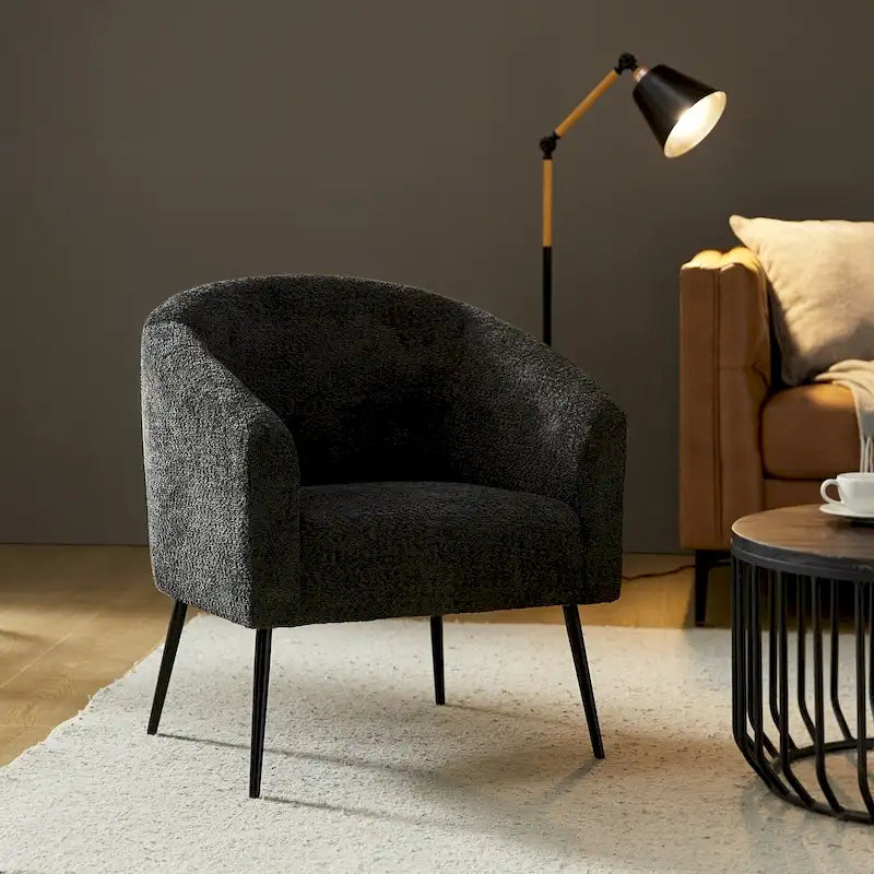 Fauteuil Hal Modern Boucle avec pieds en métal par HULALA HOME