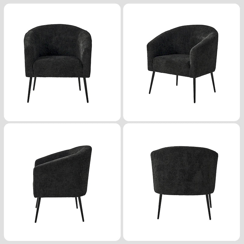 Fauteuil Hal Modern Boucle avec pieds en métal par HULALA HOME