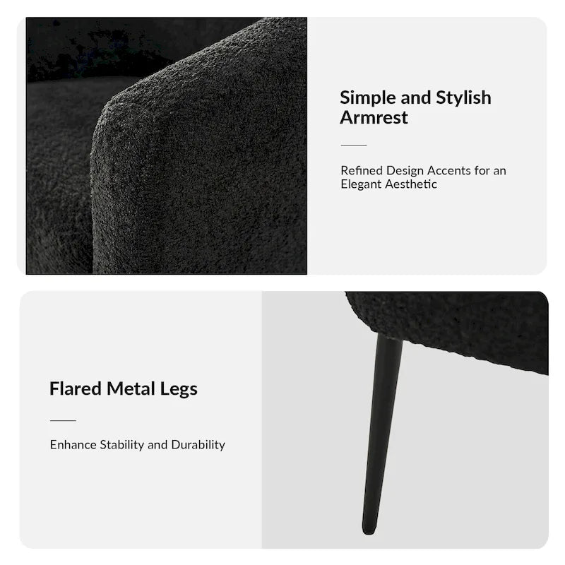 Fauteuil Hal Modern Boucle avec pieds en métal par HULALA HOME