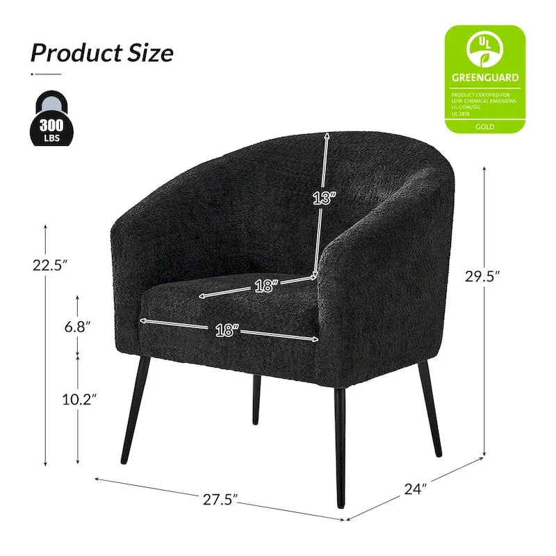 Fauteuil Hal Modern Boucle avec pieds en métal par HULALA HOME