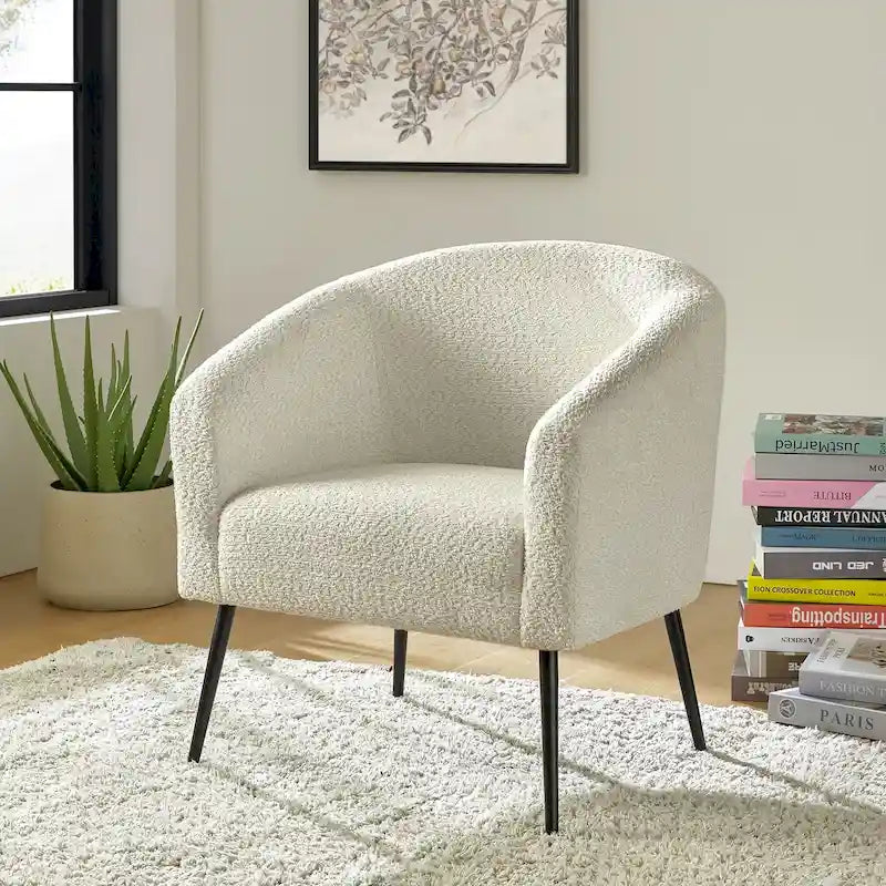 Fauteuil Hal Modern Boucle avec pieds en métal par HULALA HOME