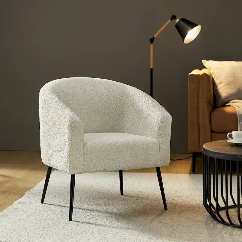 Fauteuil Hal Modern Boucle avec pieds en métal par HULALA HOME