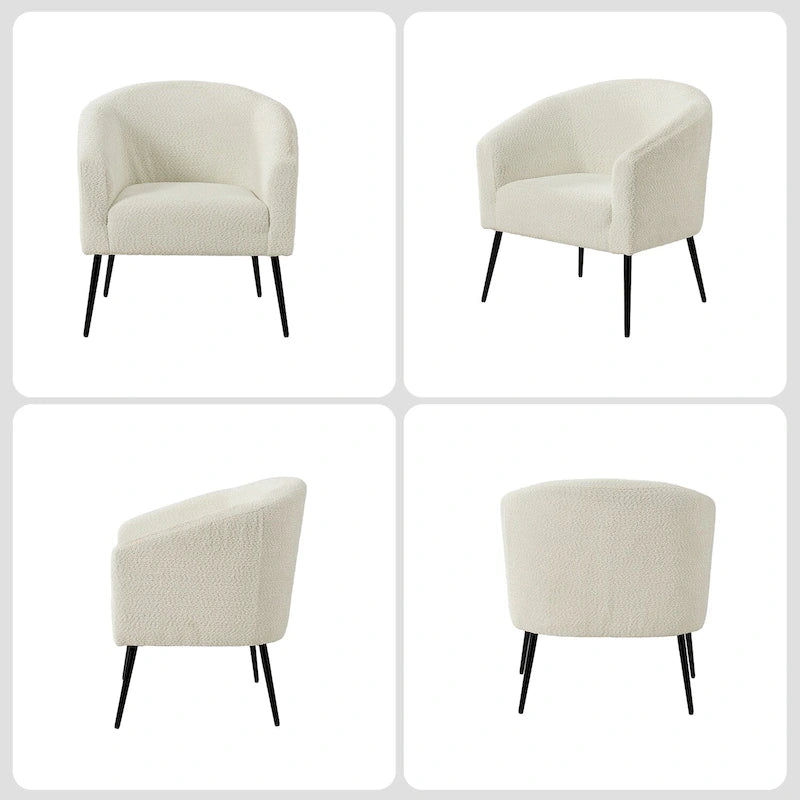 Fauteuil Hal Modern Boucle avec pieds en métal par HULALA HOME
