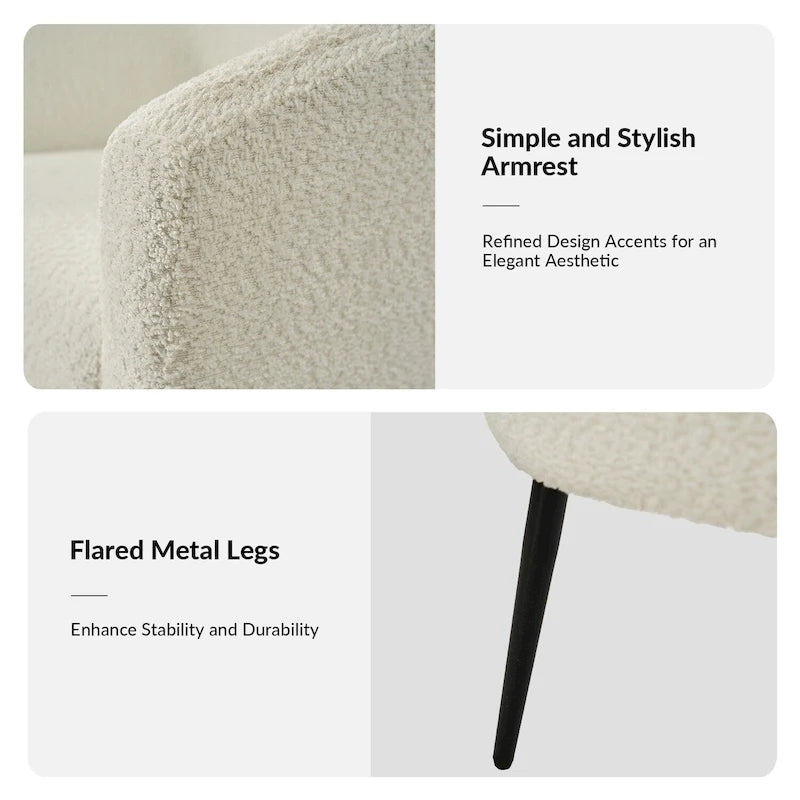 Fauteuil Hal Modern Boucle avec pieds en métal par HULALA HOME