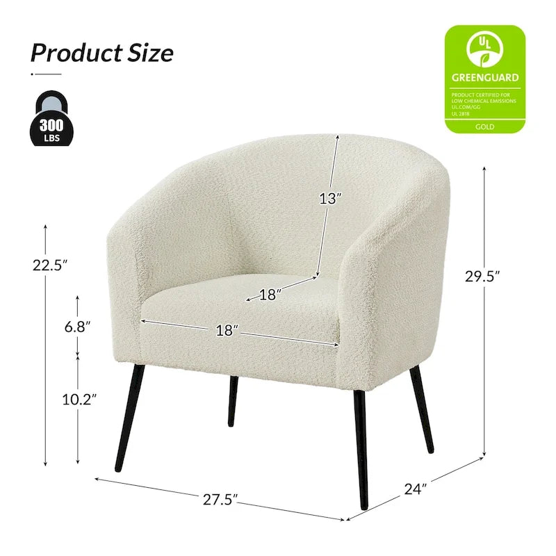 Fauteuil Hal Modern Boucle avec pieds en métal par HULALA HOME