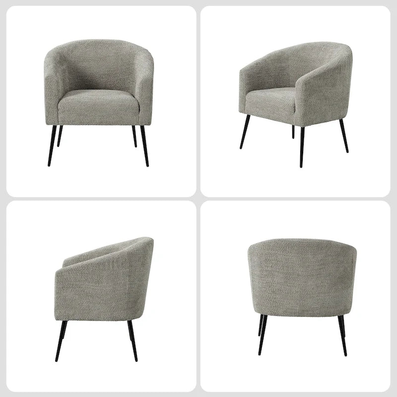 Fauteuil Hal Modern Boucle avec pieds en métal par HULALA HOME