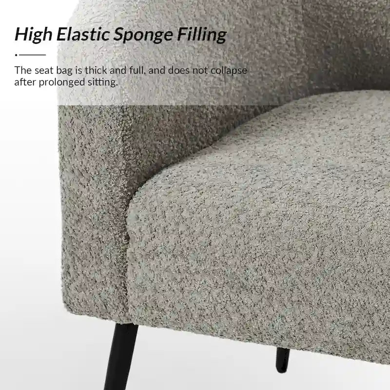 Fauteuil Hal Modern Boucle avec pieds en métal par HULALA HOME