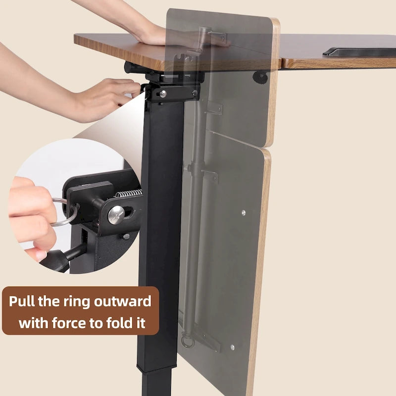 Table de lit réglable en hauteur, bureau d'ordinateur portable inclinable avec 4 roulettes