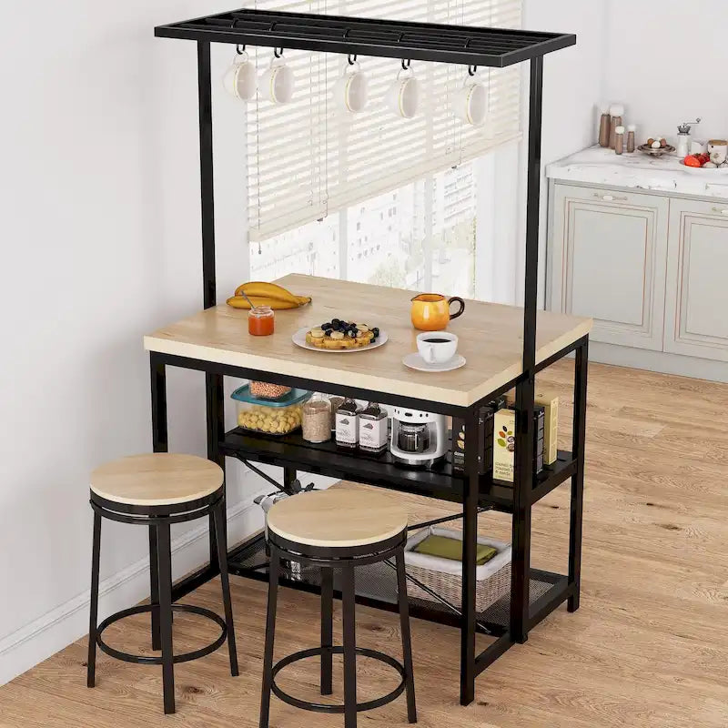 Îlot de cuisine 42 po, support de micro-ondes, étagère de four avec rangement - 42 P x 28 L x 72 H