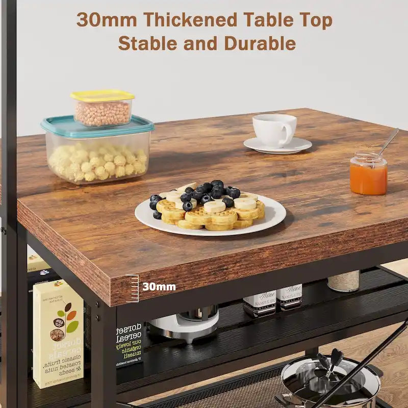 Îlot de cuisine 42 po, support de micro-ondes, étagère de four avec rangement - 42 P x 28 L x 72 H