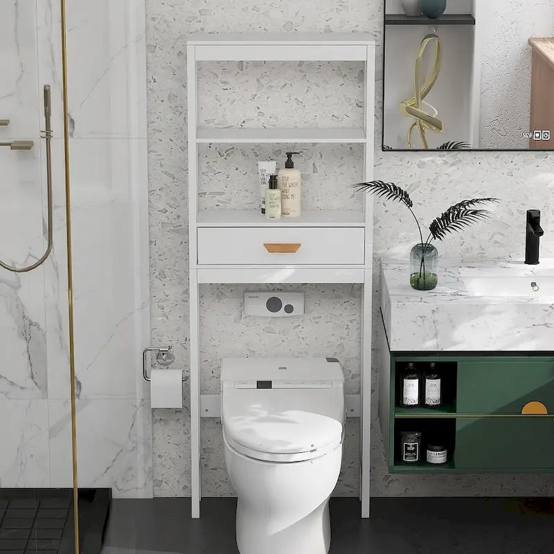 Over-the-Toilet Storage Cabinet with one Drawer and 2 Shelves