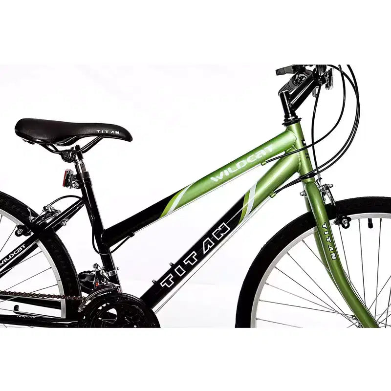 VTT femme Titan Bikes Wildcat 12 vitesses avec selle réglable, vert citron/noir