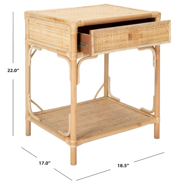 Table de chevet côtière Clarisa de SAFAVIEH à 1 tiroir et 1 étagère