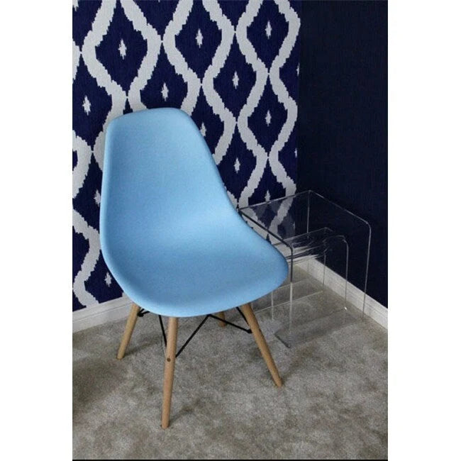 Lot de 2 chaises Eiffel design en plastique Pieds en bois massif Rétro Coque moulée Hôtel Dowel Pour cuisine chambre bureau