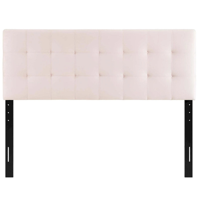 Tête de lit capitonnée en velours Carson Carrington Labbgard Grand lit (Queen-size) couleur biscuit