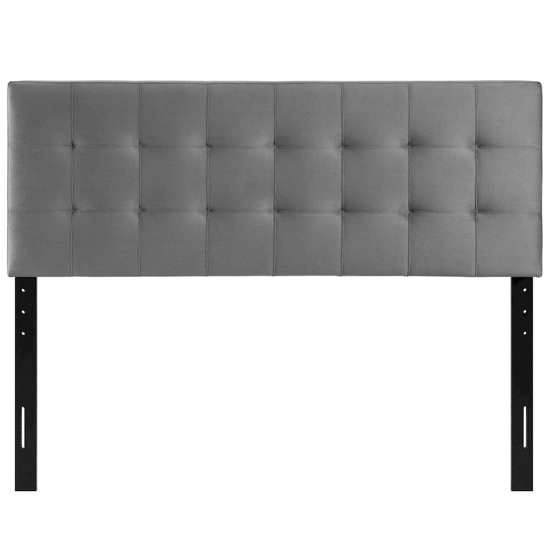 Tête de lit capitonnée en velours Carson Carrington Labbgard Grand lit (Queen-size) couleur biscuit