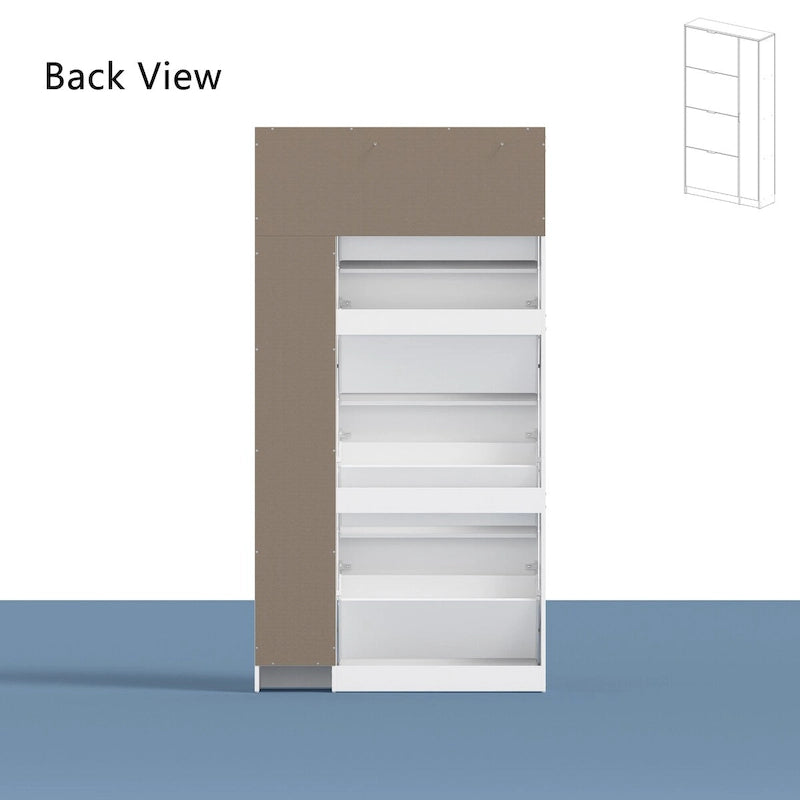 Meuble à Chaussures avec Miroir Élégant Gain de Place pour Entrées Rangement à Chaussures