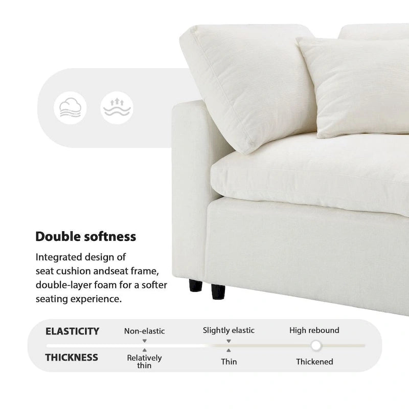 Canapé d'angle modulable en U avec pouf