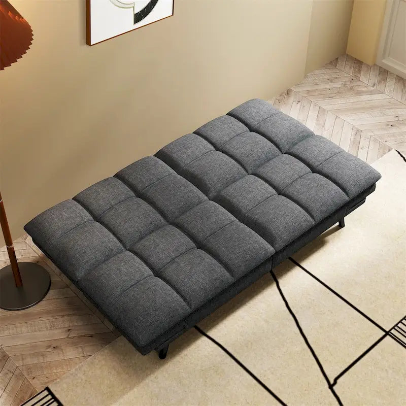 Canapé futon, canapé-lit pliant convertible rembourré pour petit espace de vie, appartement, dortoir, en similicuir