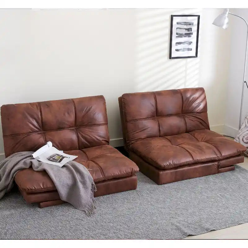 Canapé futon, canapé-lit pliant convertible rembourré pour petit espace de vie, appartement, dortoir, en similicuir