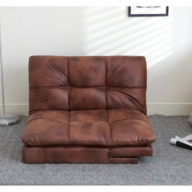 Canapé futon, canapé-lit pliant convertible rembourré pour petit espace de vie, appartement, dortoir, en similicuir