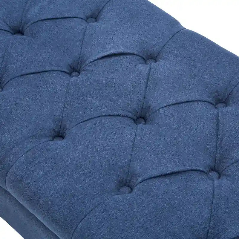 Banc de rangement capitonné avec accoudoirs, banc d'entrée avec couvercle à charnière touffeté de 128 cm