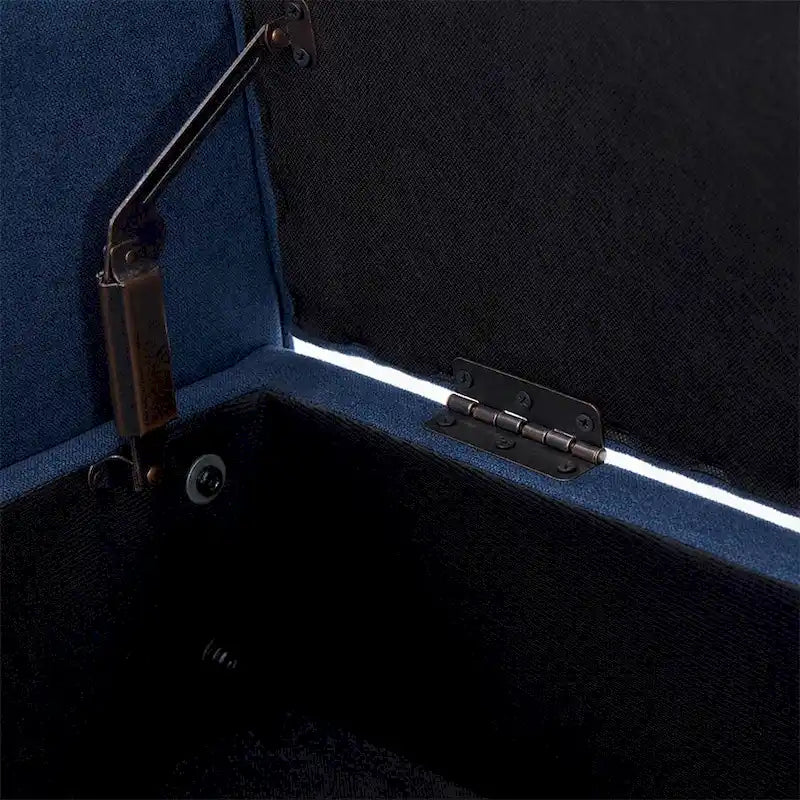 Banc de rangement capitonné avec accoudoirs, banc d'entrée avec couvercle à charnière touffeté de 128 cm