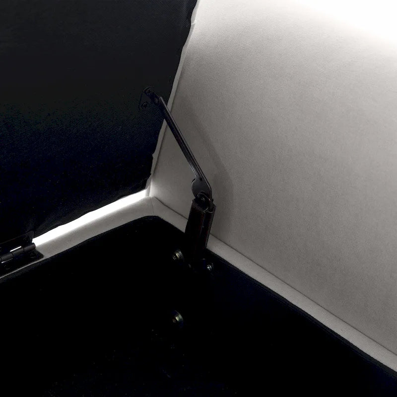 Banc de rangement capitonné avec accoudoirs, banc d'entrée avec couvercle à charnière touffeté de 128 cm