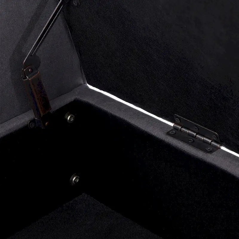 Banc de rangement capitonné avec accoudoirs, banc d'entrée avec couvercle à charnière touffeté de 128 cm