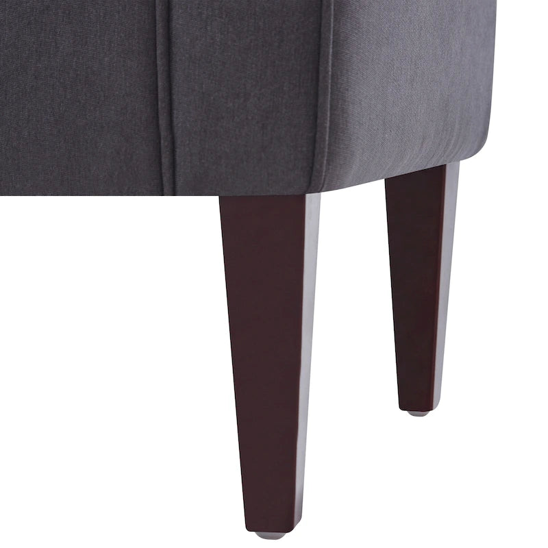 Banc de rangement capitonné avec accoudoirs, banc d'entrée avec couvercle à charnière touffeté de 128 cm