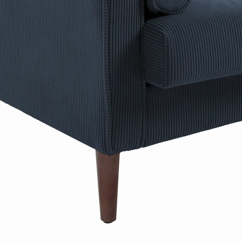 Lot de 2 fauteuils d'appoint surdimensionnés en velours côtelé avec pieds en bois