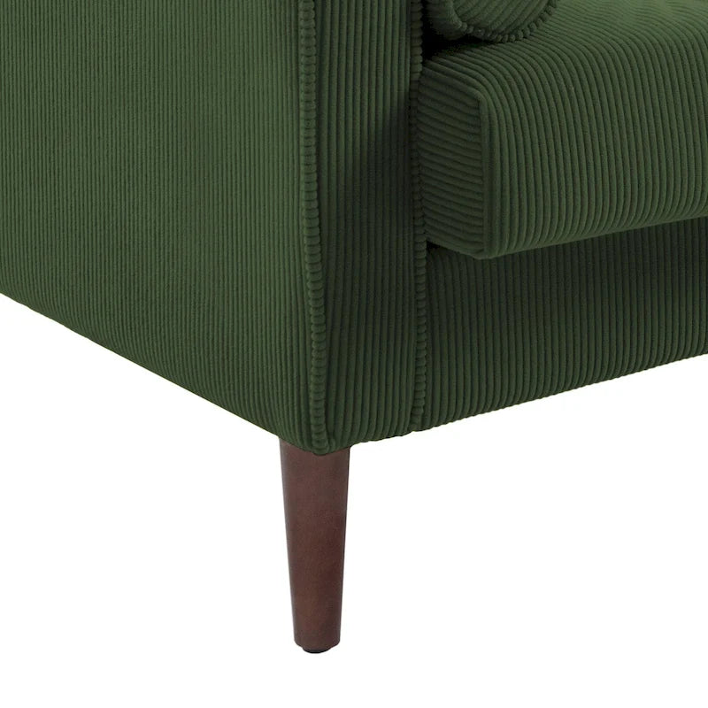 Lot de 2 fauteuils d'appoint surdimensionnés en velours côtelé avec pieds en bois
