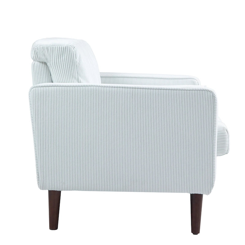 Lot de 2 fauteuils d'appoint surdimensionnés en velours côtelé avec pieds en bois