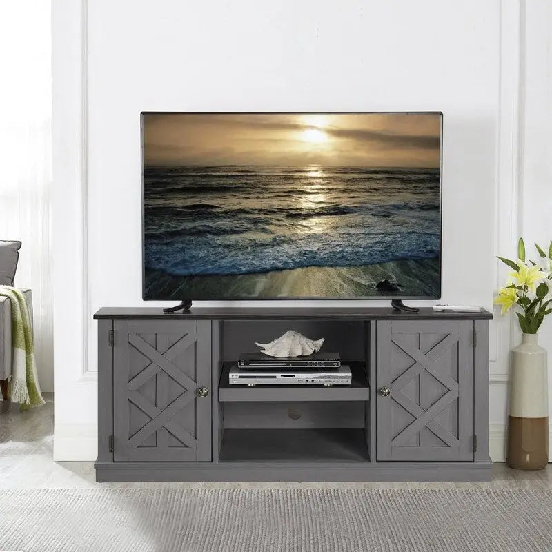 Meuble TV en bois brut imitation 54 po pour téléviseurs de 60 po - 54 po de largeur