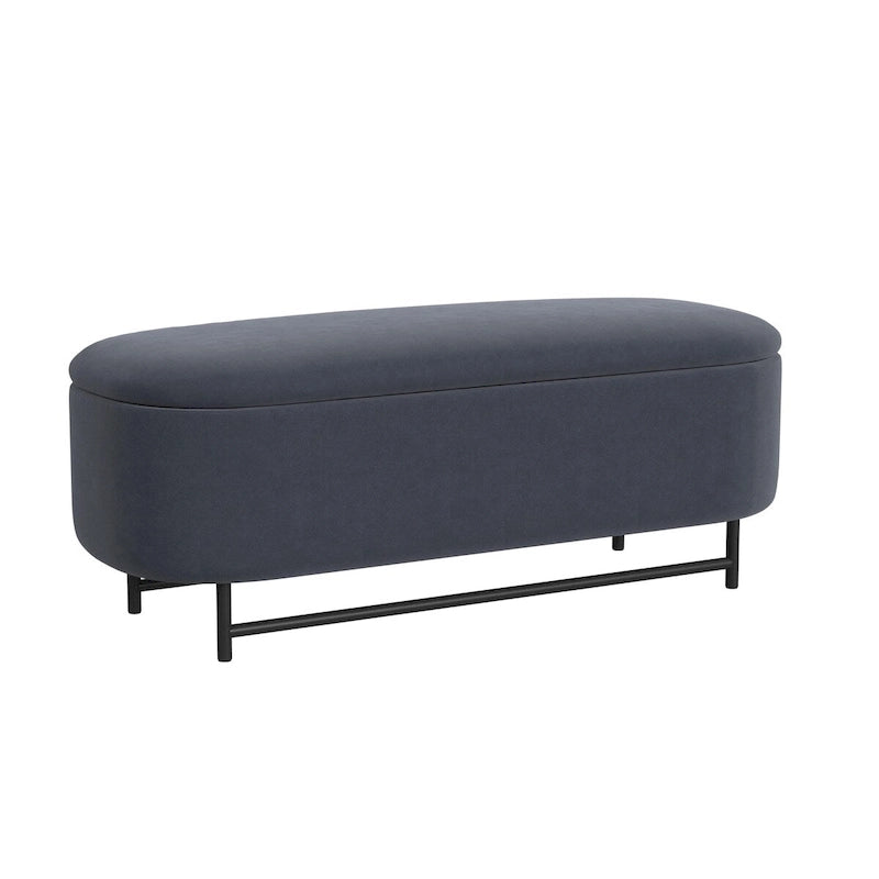 Banc de rangement moderne Ellipse HomePop avec pieds en métal