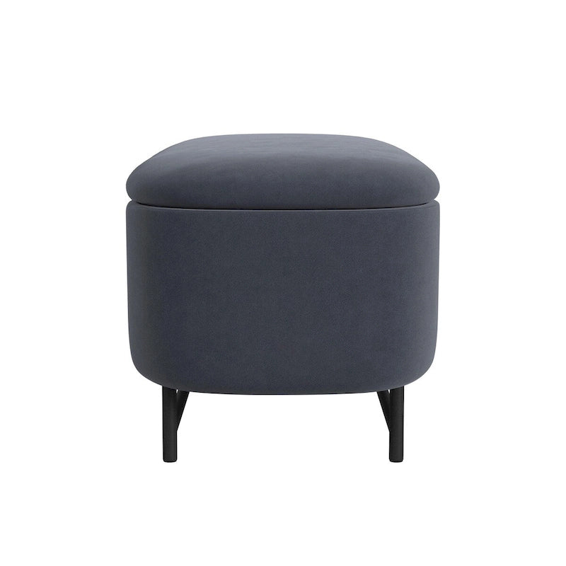 Banc de rangement moderne Ellipse HomePop avec pieds en métal