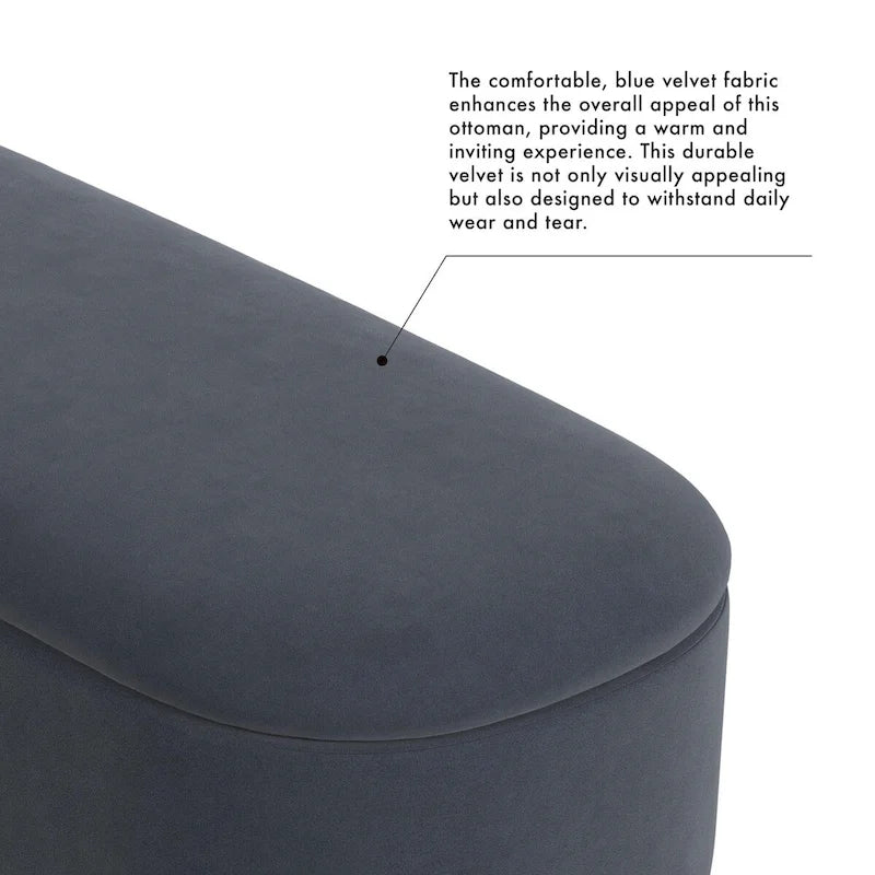 Banc de rangement moderne Ellipse HomePop avec pieds en métal