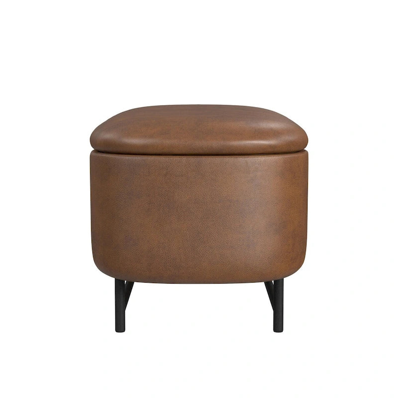 Banc de rangement moderne Ellipse HomePop avec pieds en métal