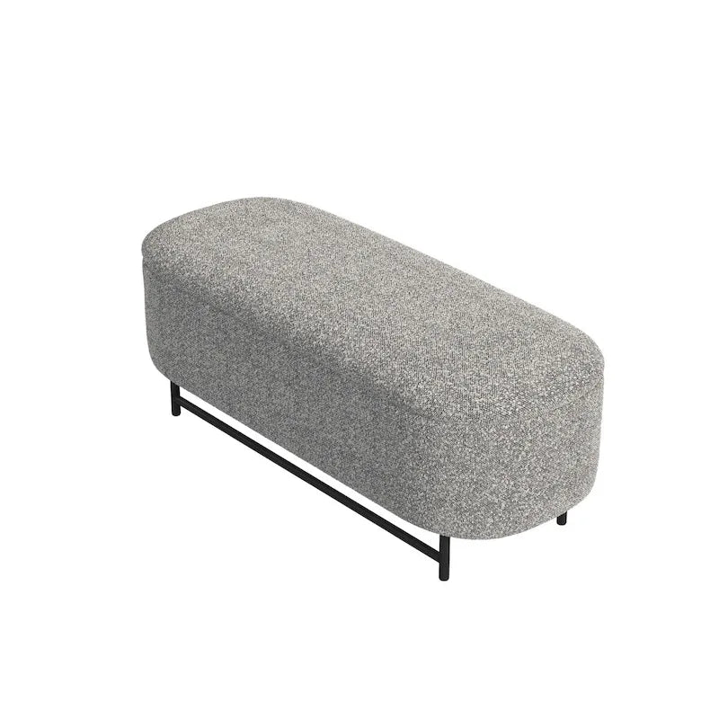 Banc de rangement moderne Ellipse HomePop avec pieds en métal