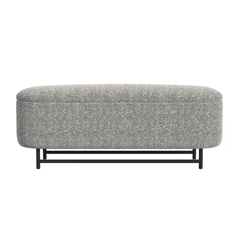 Banc de rangement moderne Ellipse HomePop avec pieds en métal