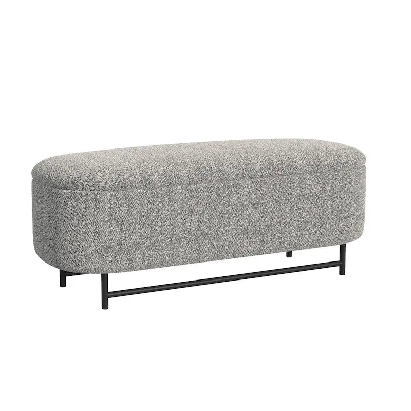 Banc de rangement moderne Ellipse HomePop avec pieds en métal