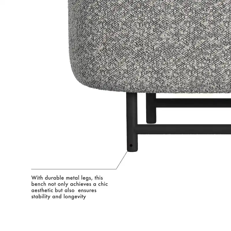 Banc de rangement moderne Ellipse HomePop avec pieds en métal