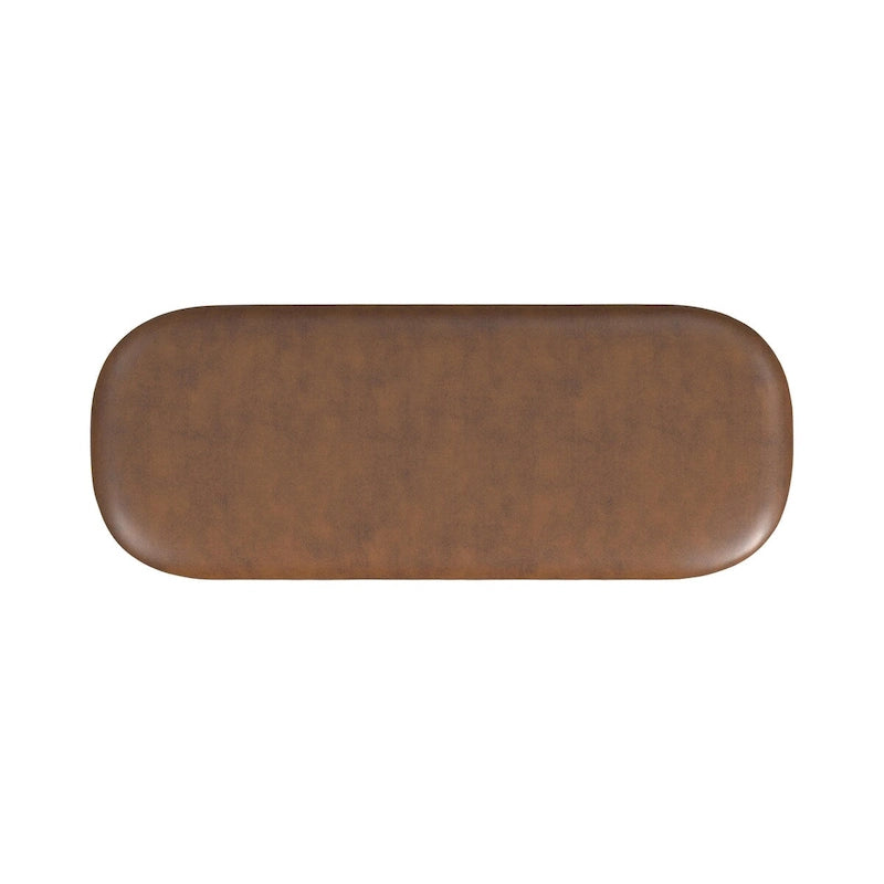 Banc de rangement moderne Ellipse HomePop avec pieds en métal