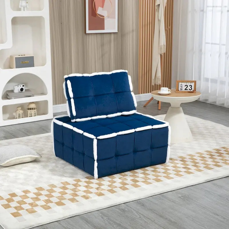 Fauteuil rembourré sans accoudoirs à assise profonde, canapé paresseux simple