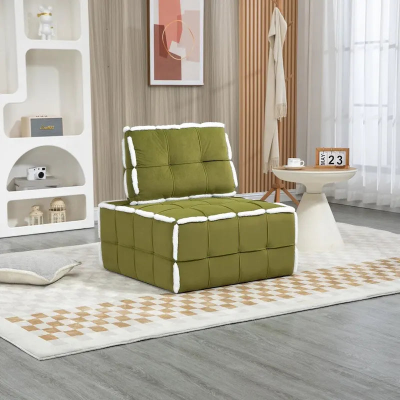 Fauteuil rembourré sans accoudoirs à assise profonde, canapé paresseux simple