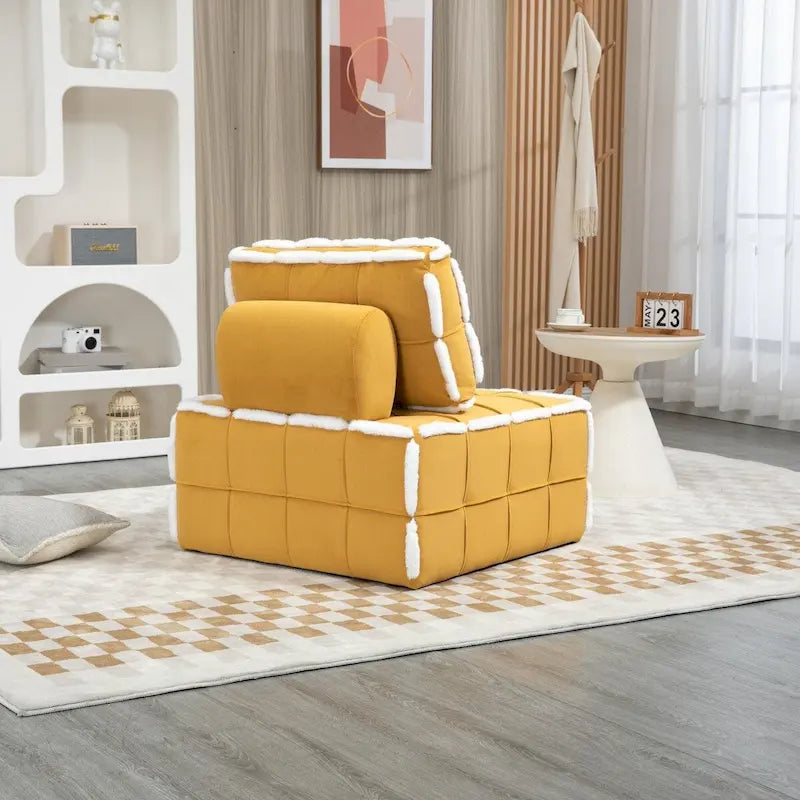 Fauteuil rembourré sans accoudoirs à assise profonde, canapé paresseux simple