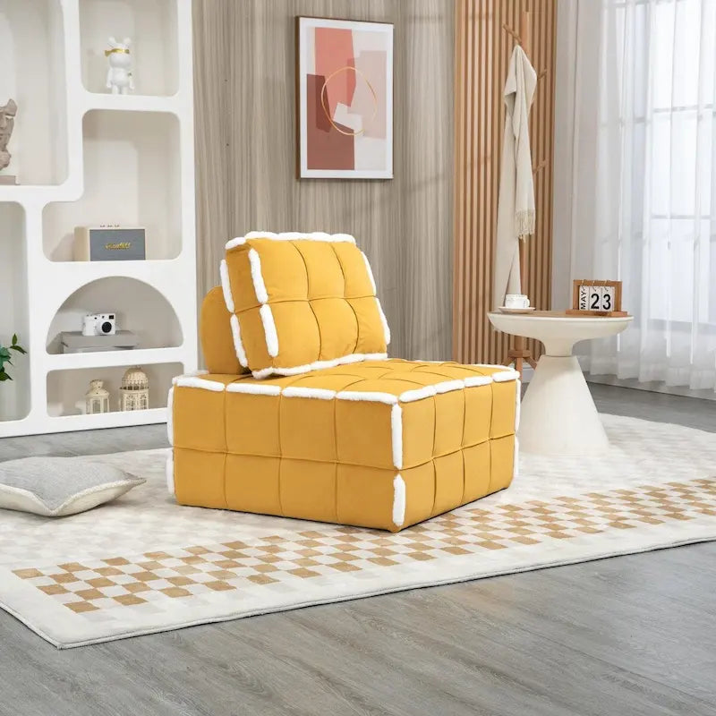 Fauteuil rembourré sans accoudoirs à assise profonde, canapé paresseux simple